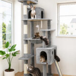 F70 Pro Heavy Duty Cat Tree(Light Gray,70-inch)