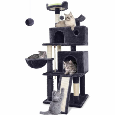 S57 Adult Cat Tree(Dark Gray,57-inch)
