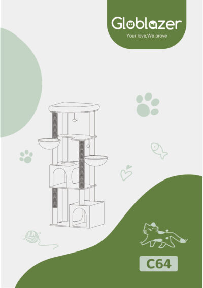 Globlazer C64 Cat Tree Universal Assembly Manual Preview