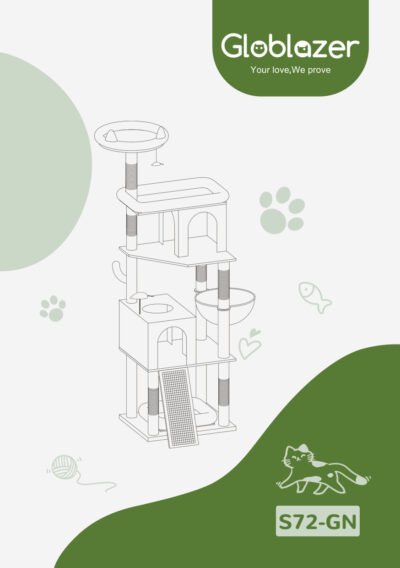 Globlazer S72-GN Cat Tree Assembly Manual Preview