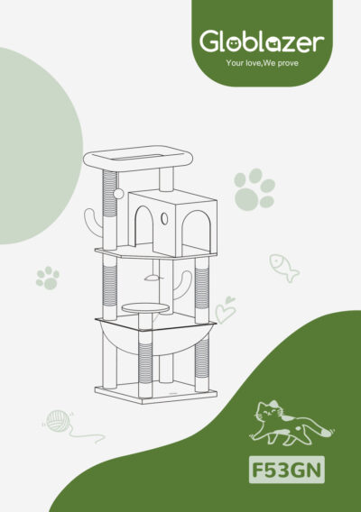 Globlazer F53-GN Cat Tree Assembly Manual Preview