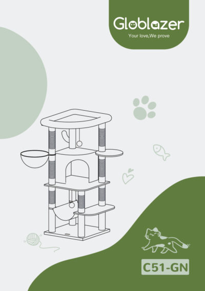 Globlazer C51-GN Cat Tree Assembly Manual Preview