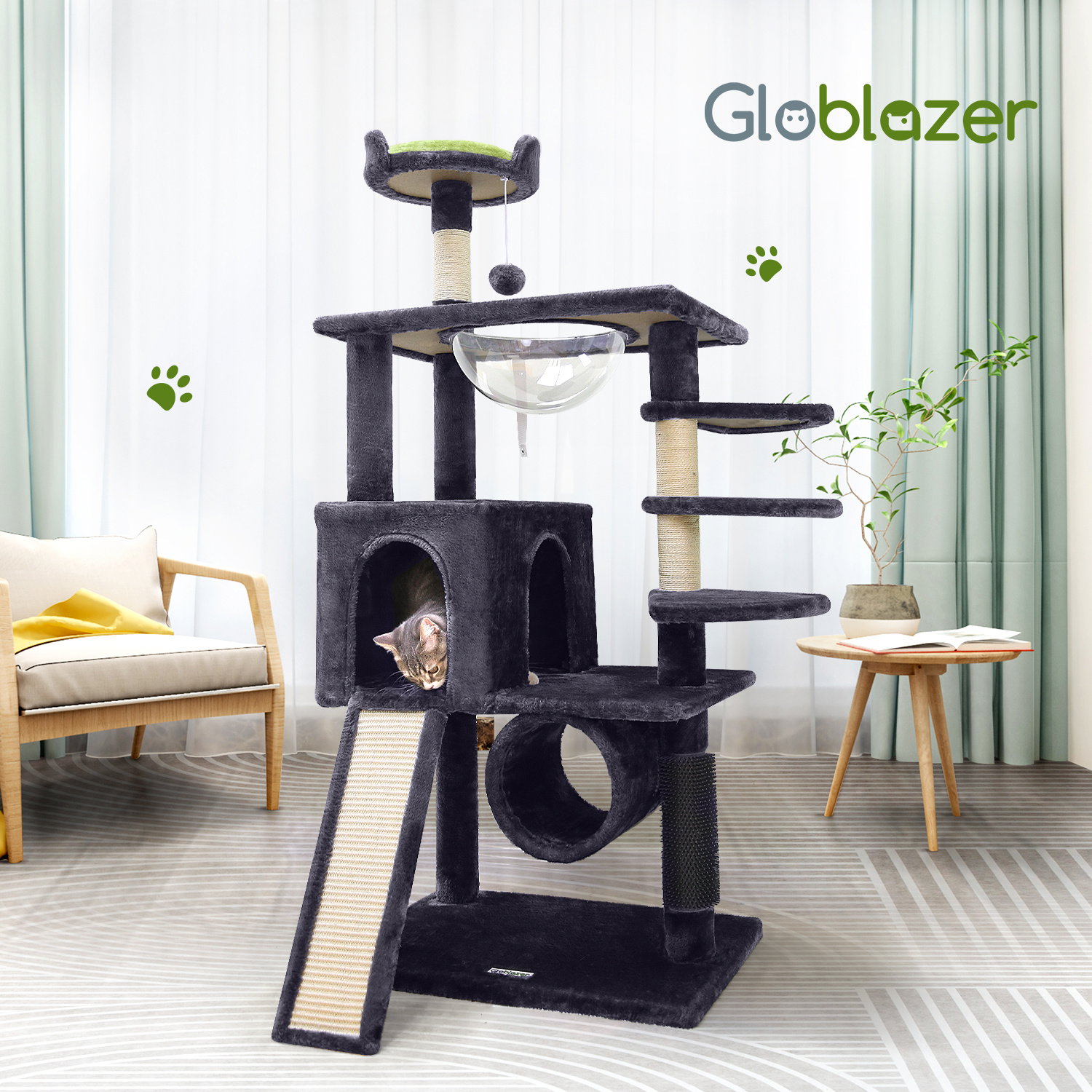 F57 Cat Tree(Dark Gray,57-inch)