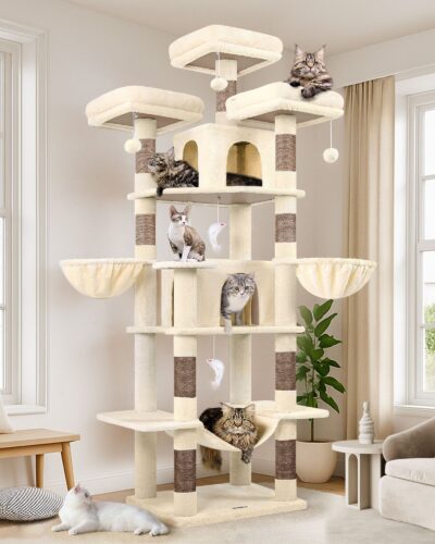 F80 Big Cat Tree(Beige,80-inch)