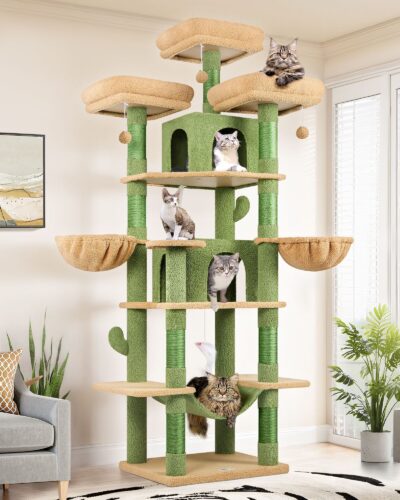 F80 Tall Cat Tree(Cactus Green,80-inch)