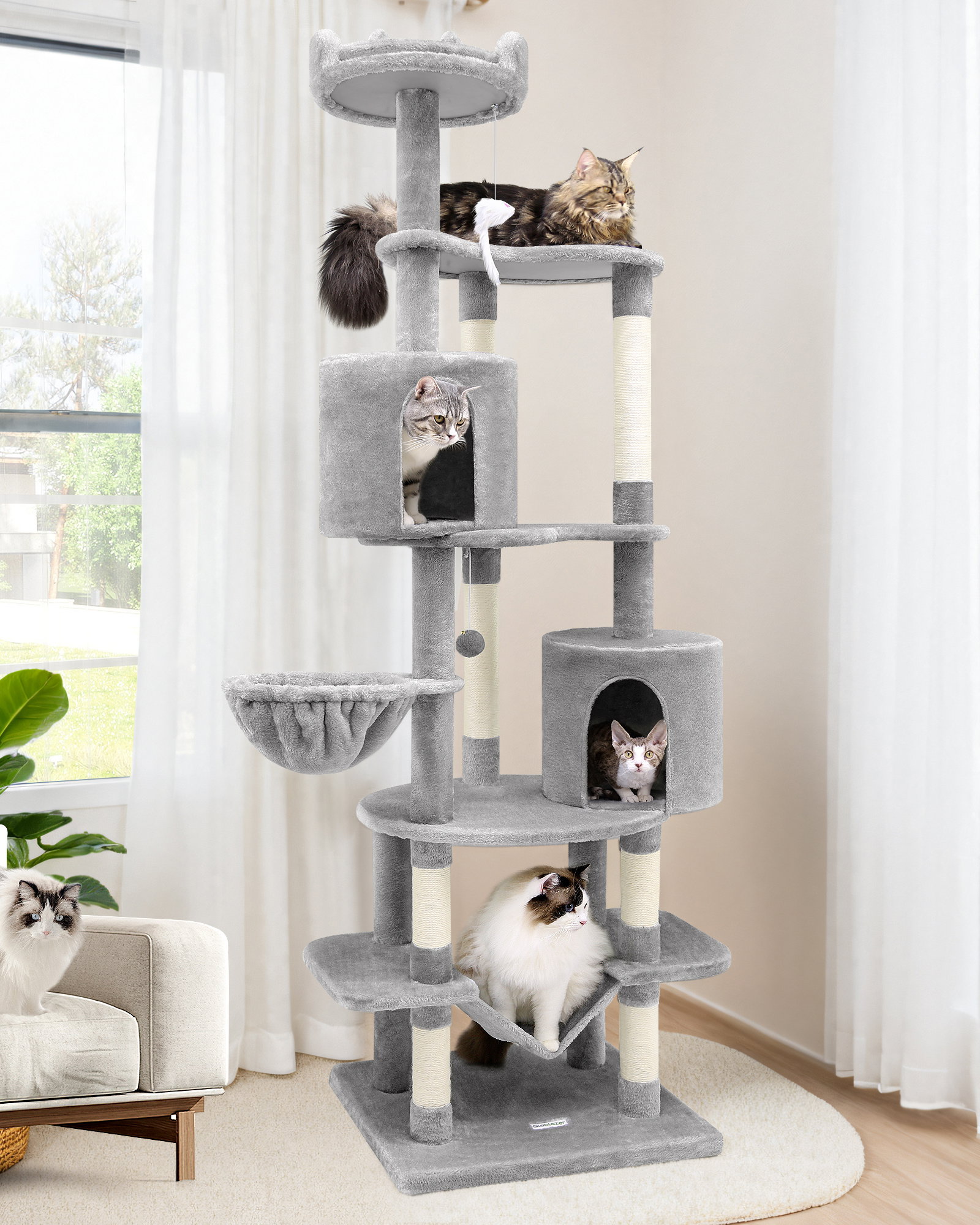 C81 Max Tall Cat Tower(Light Gray,81-inch)