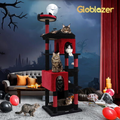 S72 Gothic Cat Tree(Black,72-inch)