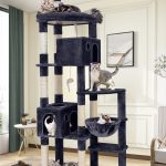 F83 Tall Cat Tree(Dark Gray,83-inch)