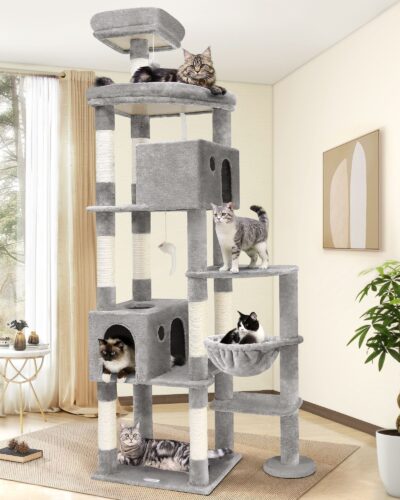 F83 Tall Cat Tree(Light Gray,83-inch)