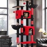 S74 Tall Cat Tree(Gothic Red Black,74-inch)