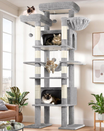 F83B Tall Cat Tower(Light Grey,83-inch)