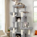 S75 Cat Tree Tower(Light Grey,75-inch)