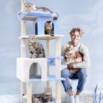 S72 Cat Tree(Ocean Blue,72inch)
