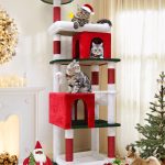 S72 Xmas Cat Tree(Red White Green,72inch)