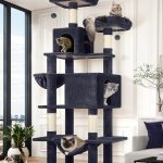 F76 Cat Tree For Indoor Cats Large Adult(Dark Grey,76-inch)