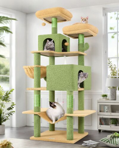 F76 Cactus Cat Tree(Green,76-inch)