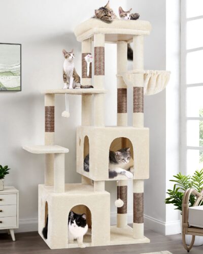 F61 Heavy Duty Cat Tree(Beige,61-inch)