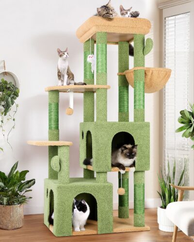 F61 Heavy Duty Cat Tree(Cactus Green,61-inch)