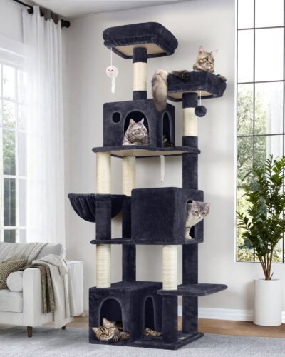 F71 Cat Tower With Scratching Post(Dark Grey,71-inch)