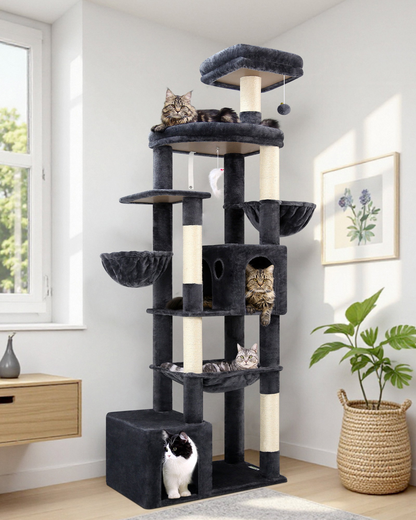 S76B Cat Tower(Dark Grey,76-inch)