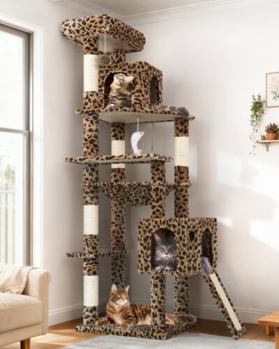 F70 Pro Cat Tree(Leopard Print,70-inch)