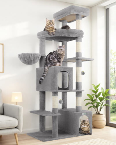 F70E Cat Tower(Light Grey,70-inch)