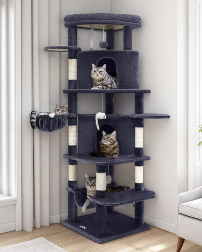 C66 Large Cat Tower(Dark Gray,66-inch)