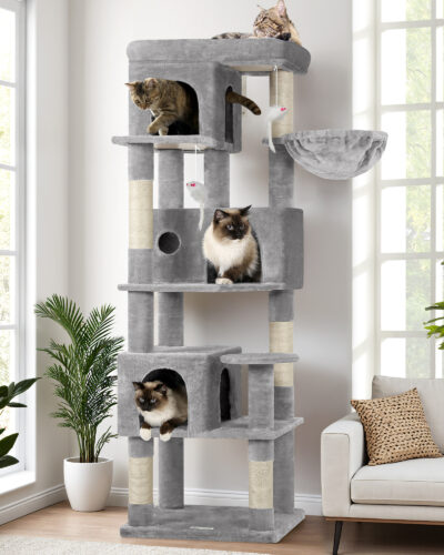 F66 Cat Tower(Light Grey,66-inch)