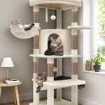 C51 Corner Cat Tree Tower(Light Beige,51inch)