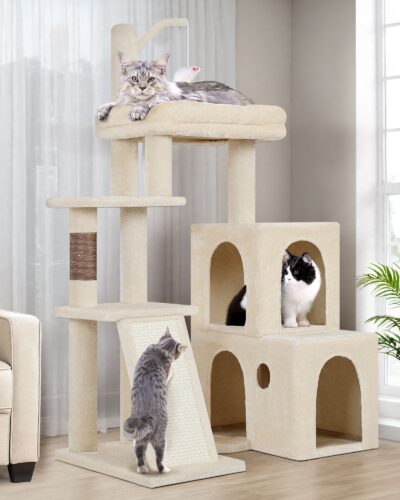 F50 Cat Tree For Large Cats(Beige,50-inch)