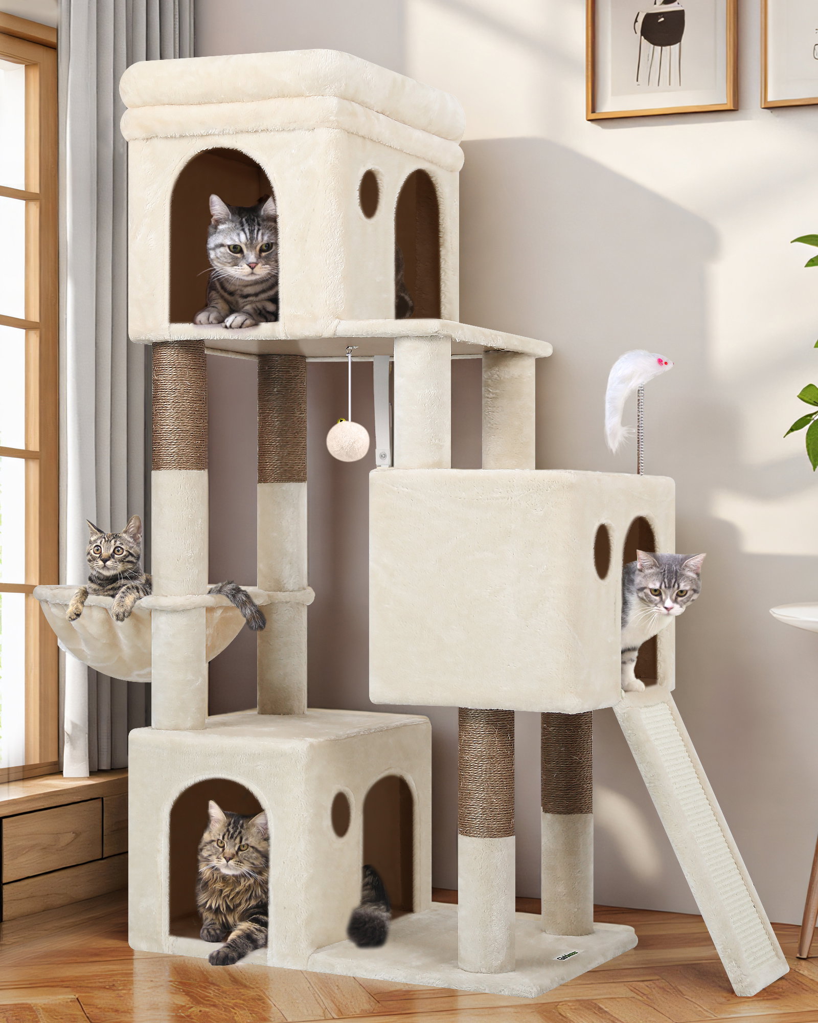 F52B Cat Condos(Beige,52-inch)