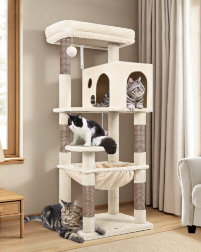 F53 Big Cat Tree(Beige,53-inch)