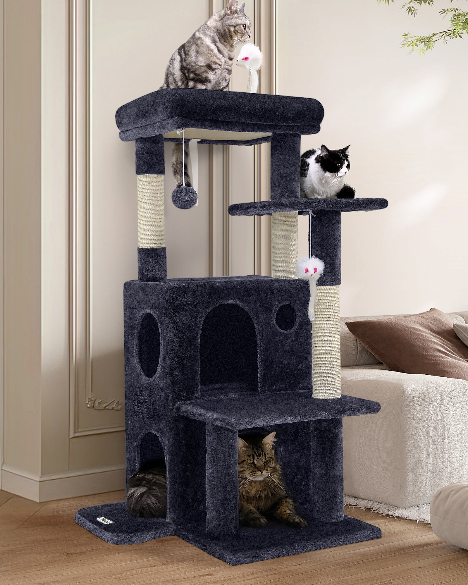FC50 Adult Cat Tree(Dark Gray,50-inch)