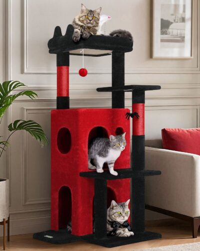 FC50 Cat Tree For Large Cats(Gothic Red Black,50-inch)