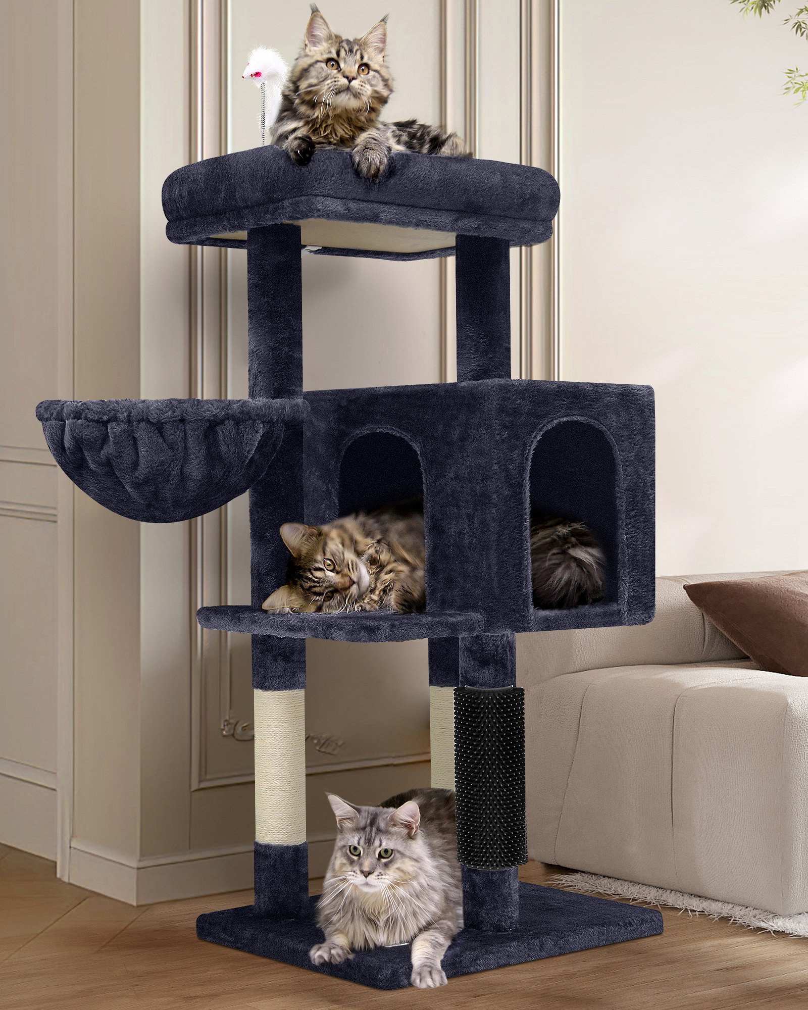 F46B Cat Tree(Dark Gray,46-inch)
