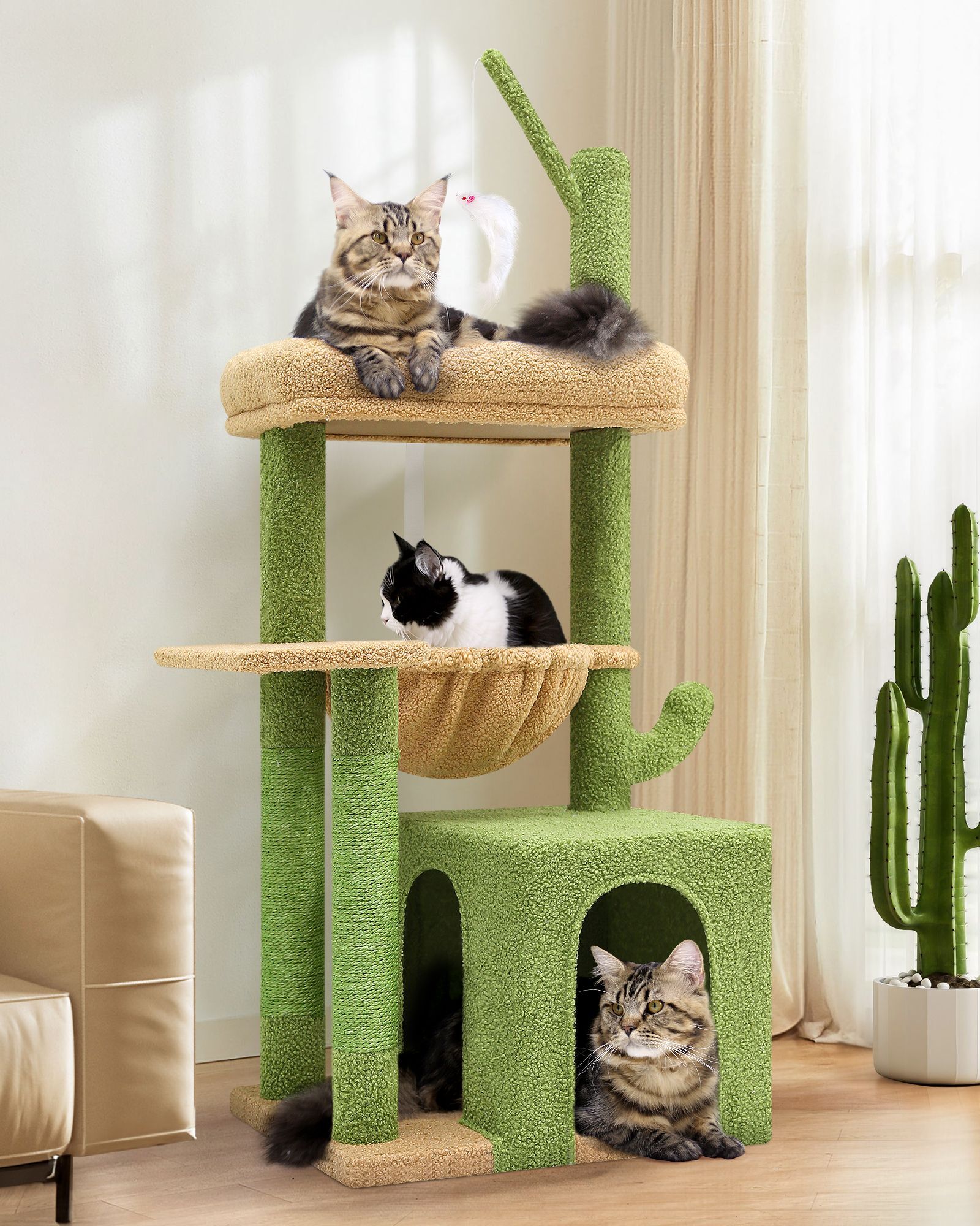F46A Cat Tree(Green,46-inch)