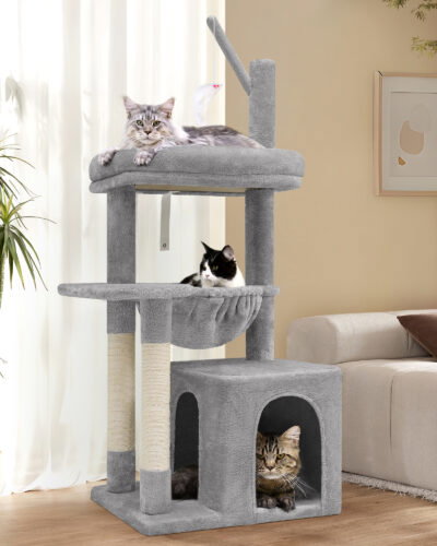 F46A Cat Tree(Light Gray,46-inch)