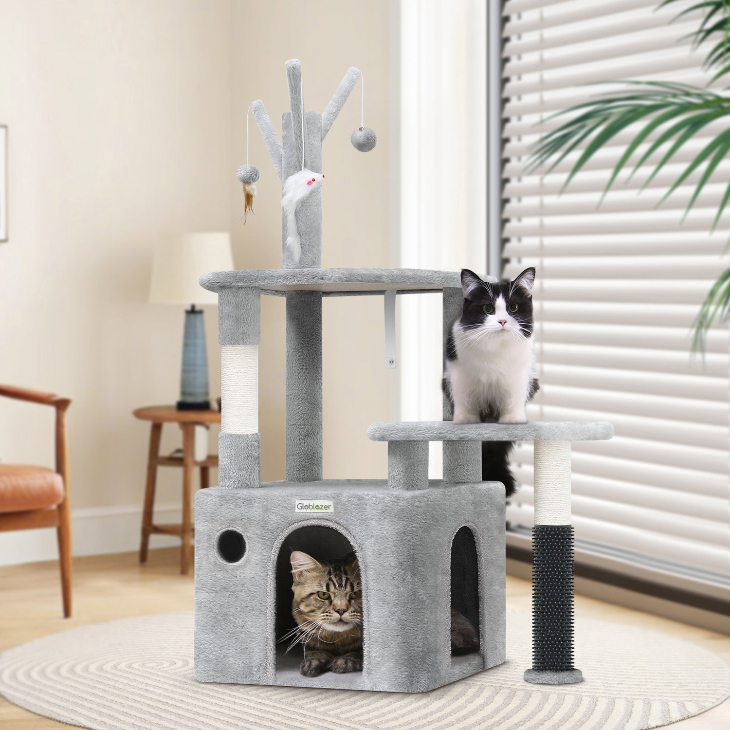 F44 Cat Tree(Light Gray,44-inch)