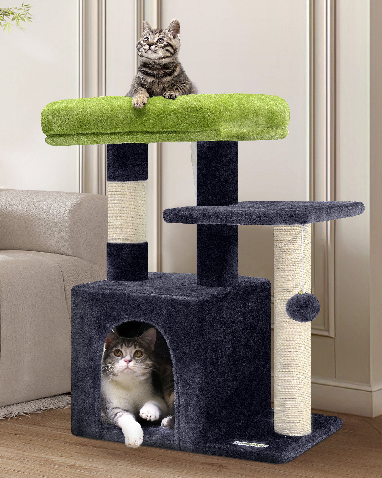 F26 Cat Tower(Dark Gray,26-inch)