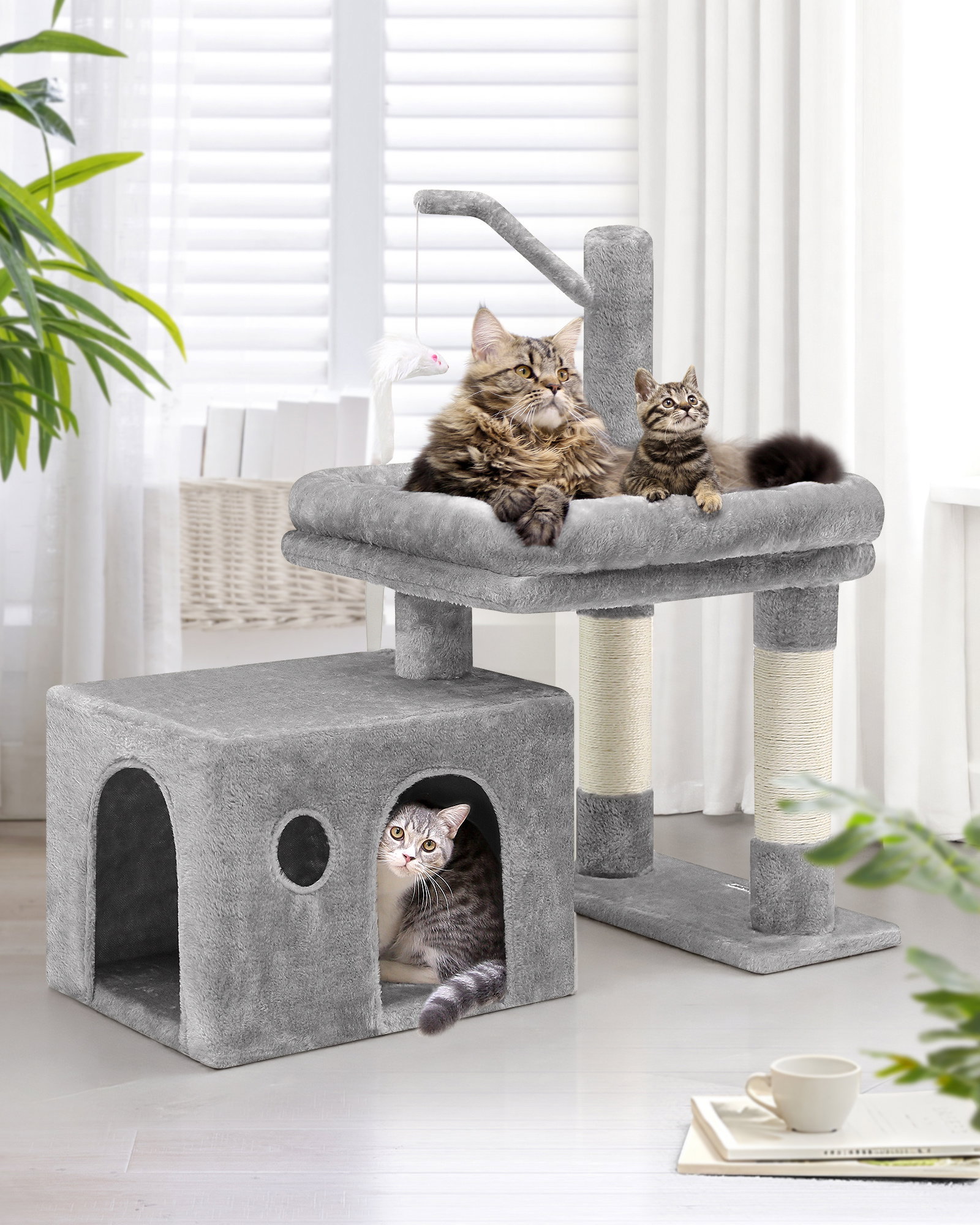 F32 Cat Tree(Light Gray,32-inch)