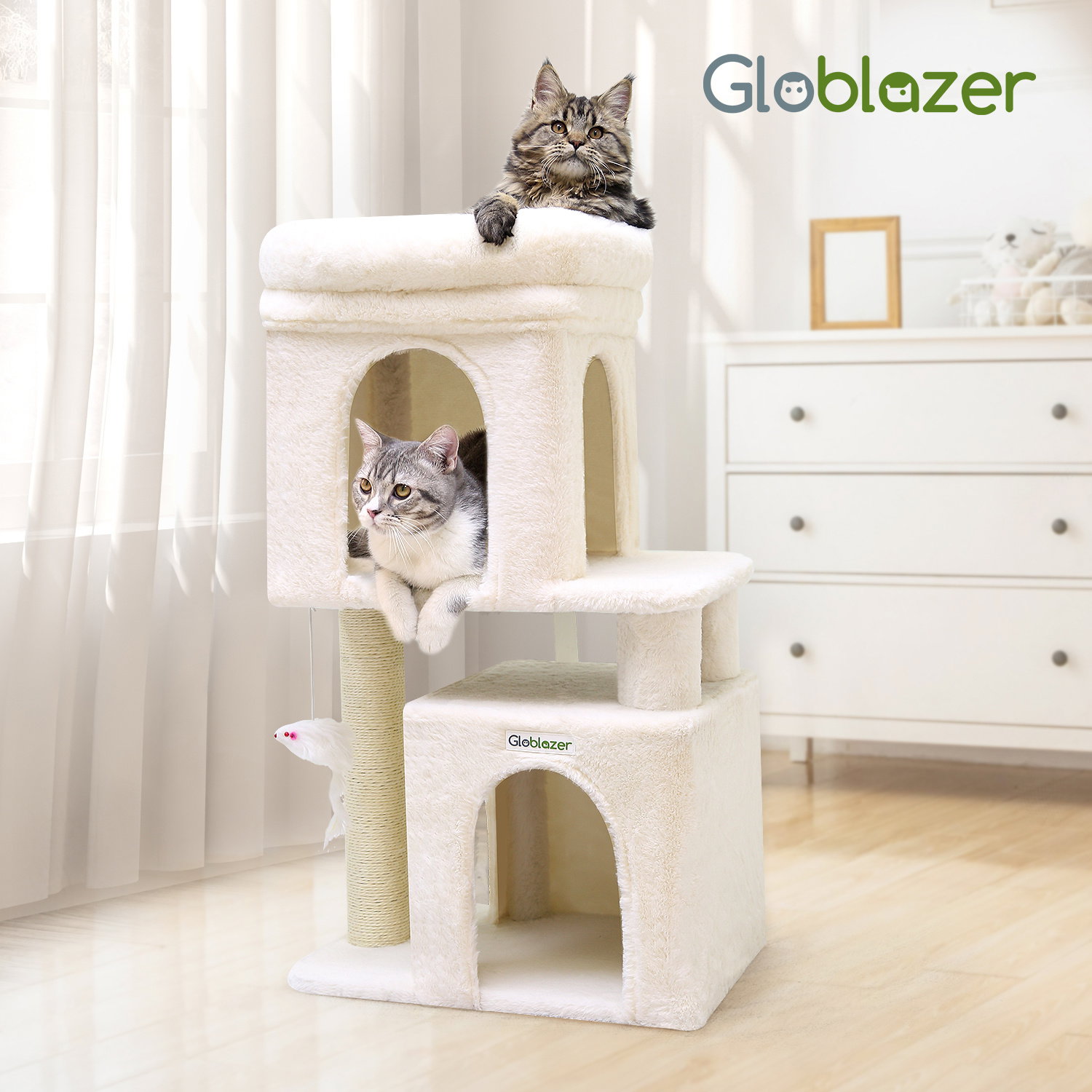 F31 Small Cat Tree(Beige,31-inch)