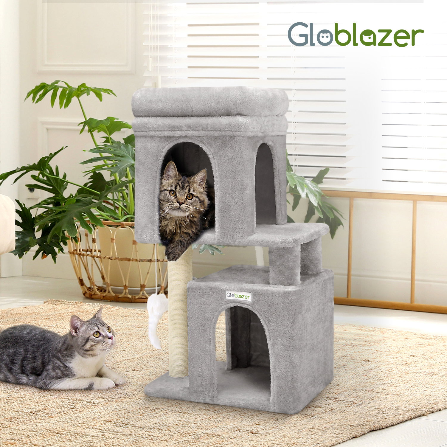 F31 Small Cat Tree(Light Gray,31-inch)