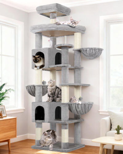 S82 Heavy Duty Cat Tree(Light Grey,82-inch)