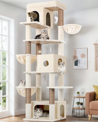 F80F Cat Tree For Large Cats(Beige,80-inch)