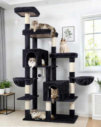 F74F Cat Tree(Dark Grey,74-inch)