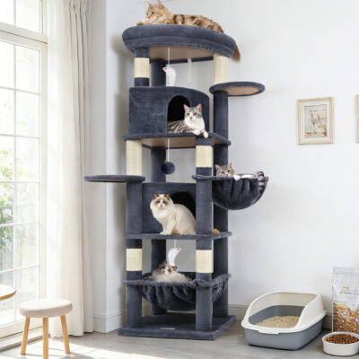 C68 Large Cat Tower(Dark Gray,68-inch)