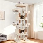 F84 Big Cat Tree(Beige,84-inch)