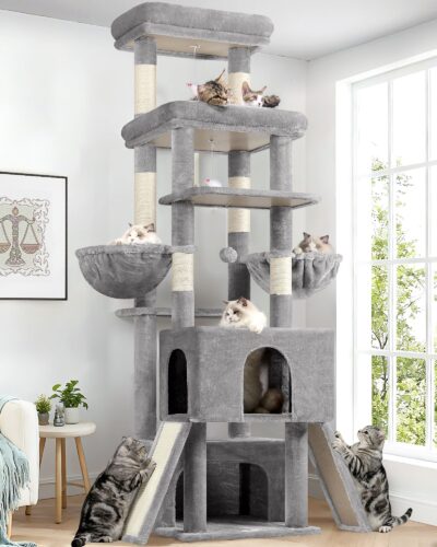 Z78 Tall Cat Tree(Light Grey,78-inch)