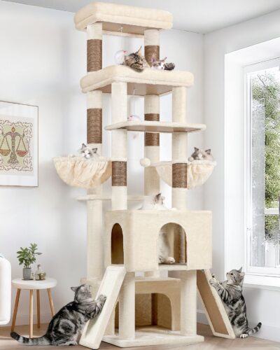 Z78 Tall Cat Tree(Beige,78-inch)