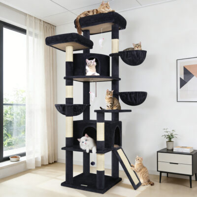F76C Cat Tree(Dark Grey,76-inch)